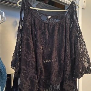 Free people black lace top